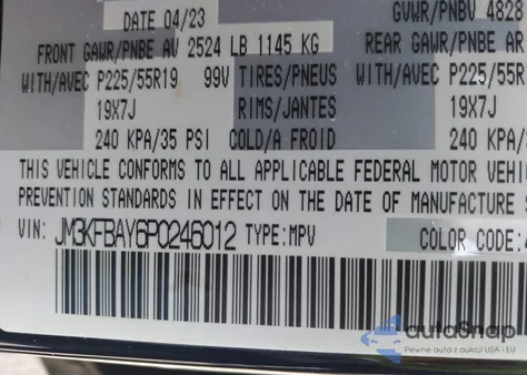 2023 Mazda Cx-5 2.5 Turbo из США, поврежденный, VIN JM3KFBAY6P0246012